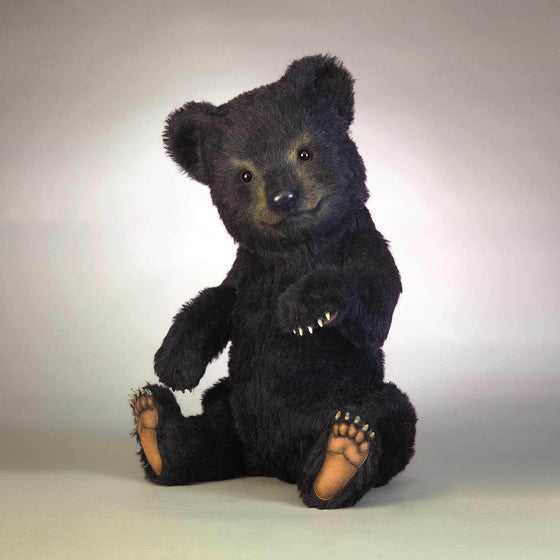 Duncan teddy bear - realistic plush black bear cub