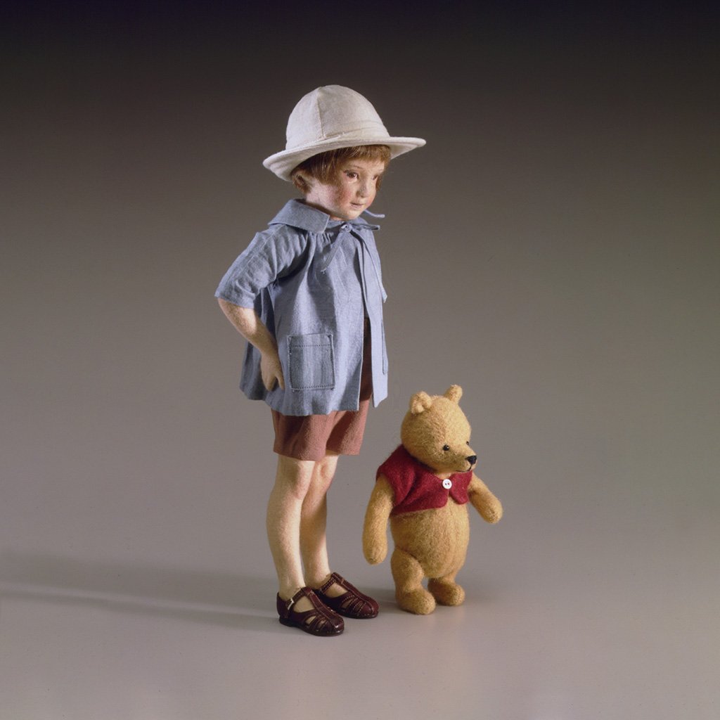 Christopher Robin & Winnie-the-Pooh felt dolls