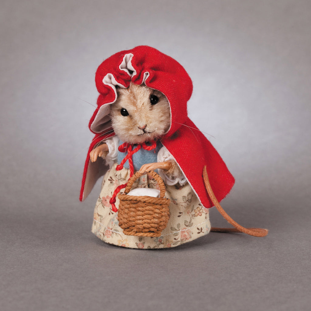 plush mouse dressed as little red riding hood