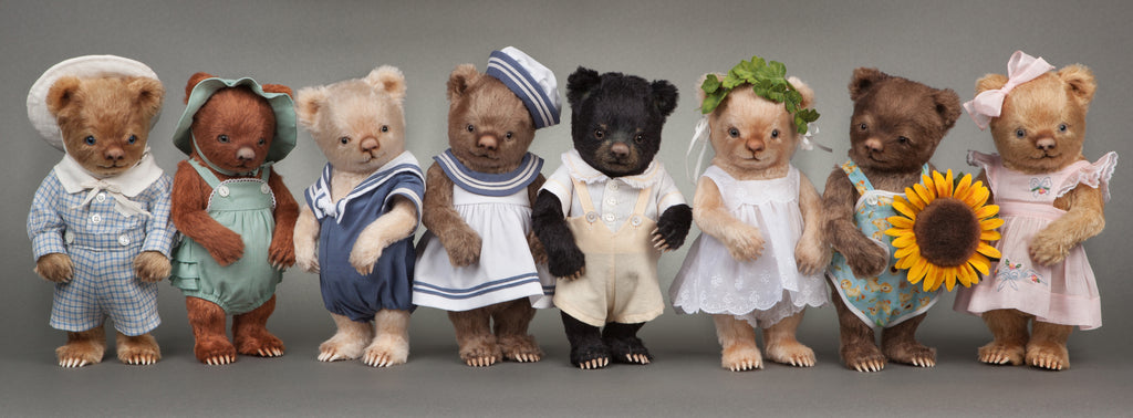 plush teddy bears created by R John Wright Dolls in Bennington VT