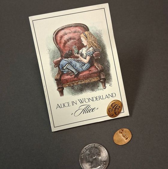 Alice In Wonderland-Cast Bronze Pin