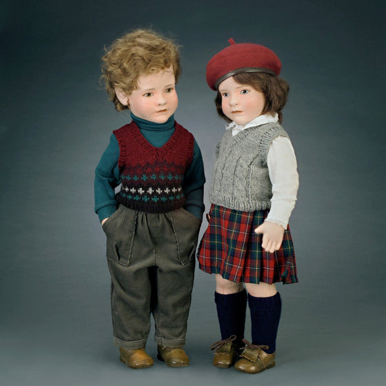 molded felt dolls of young children