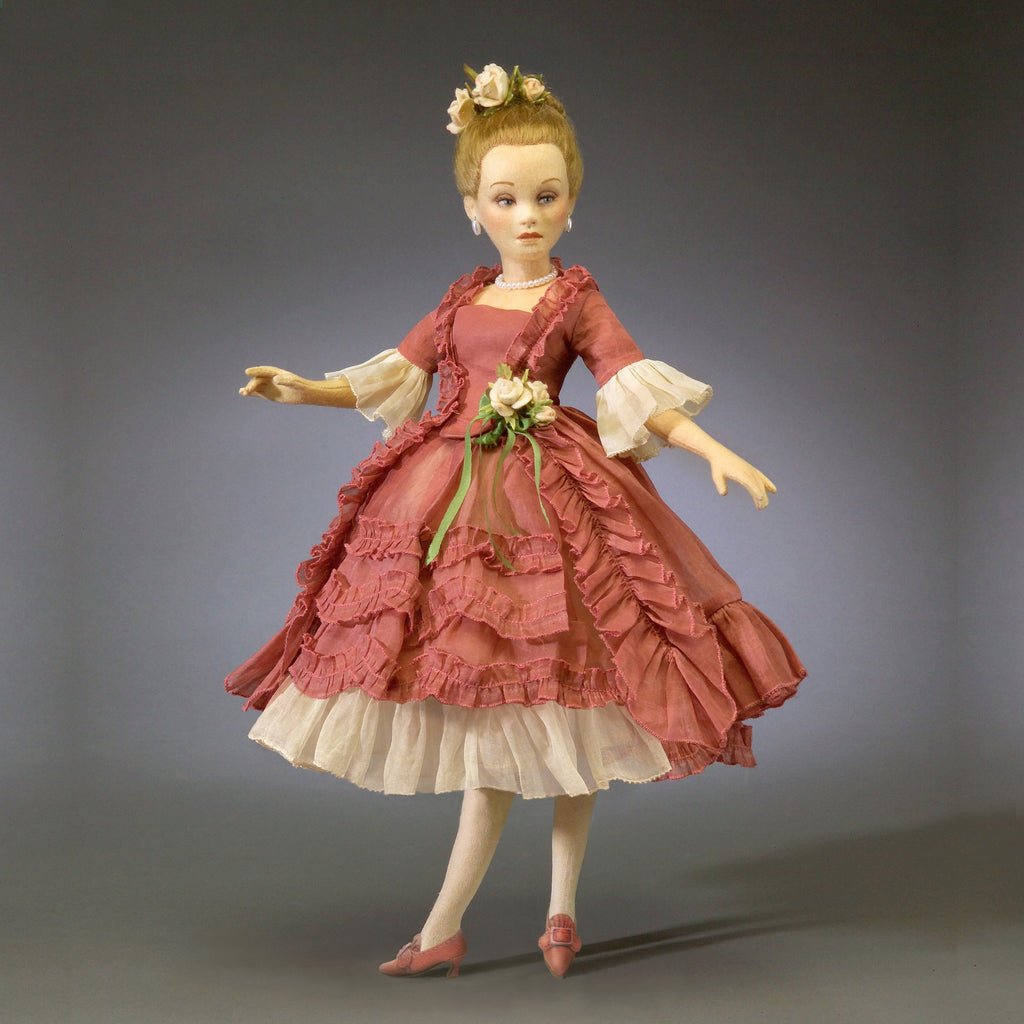 molded felt doll dancer named Columbine