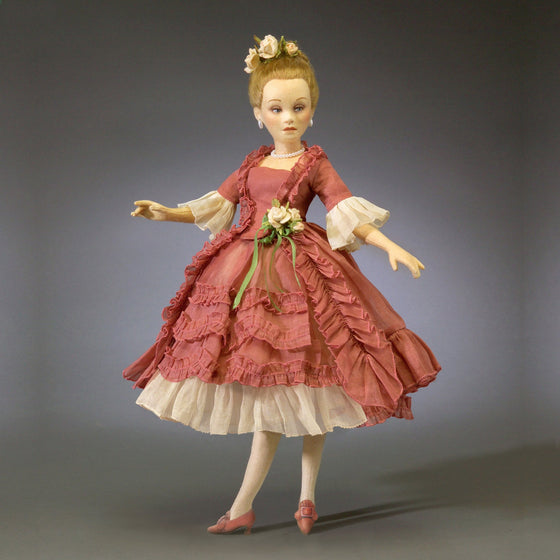 molded felt doll dancer named Columbine