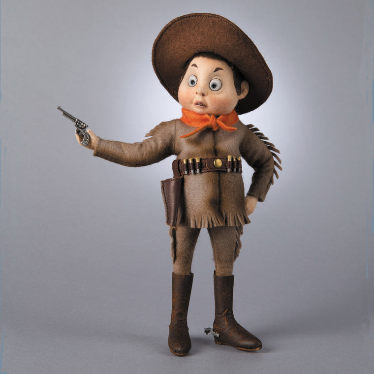 Cowboy Brownie™ molded felt doll