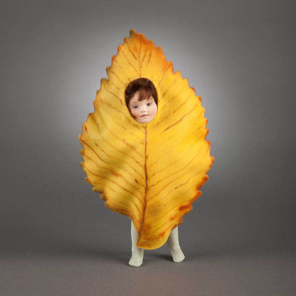 Elm Leaf dancer felt doll