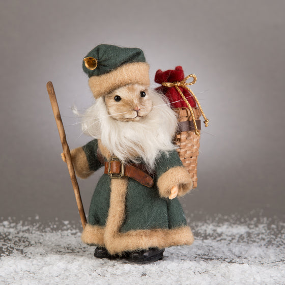plush mouse doll dressed as Father Christmas