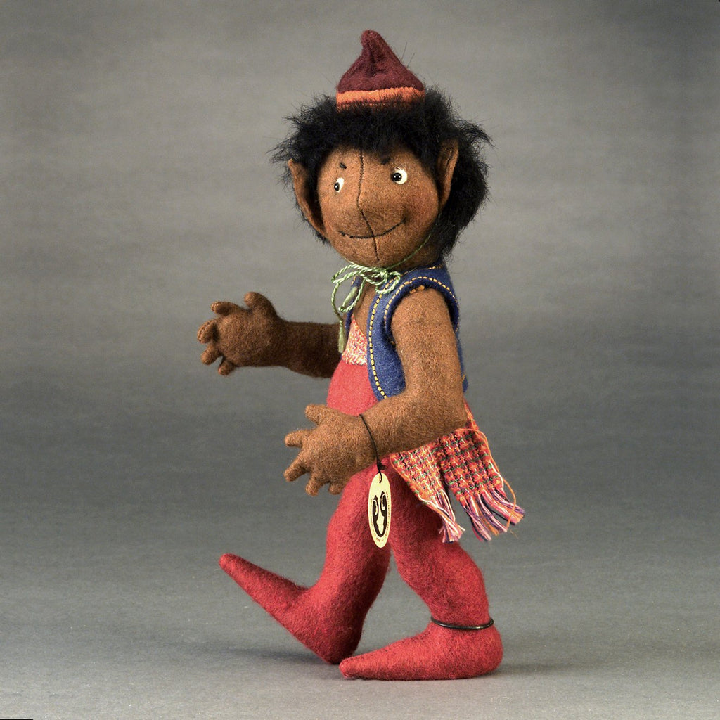 Black Imp - hand crafted felt doll.
