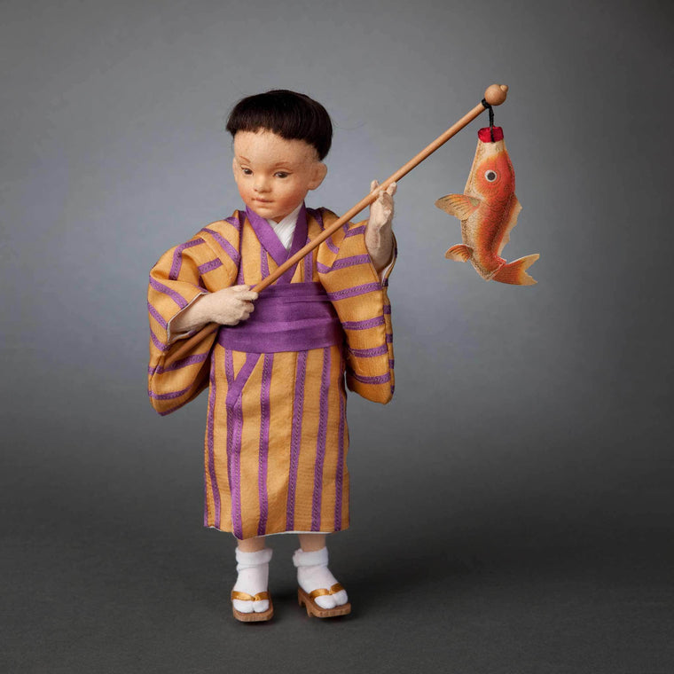 Akira - felt doll of Japanese child produced by R John Wright Dolls in Bennington Vermont