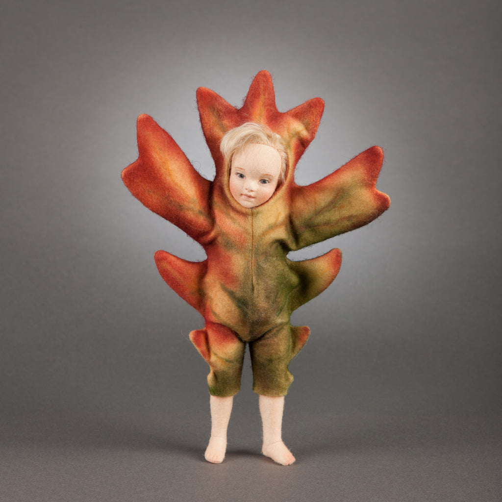 Autumn Leaf Dancer felt doll